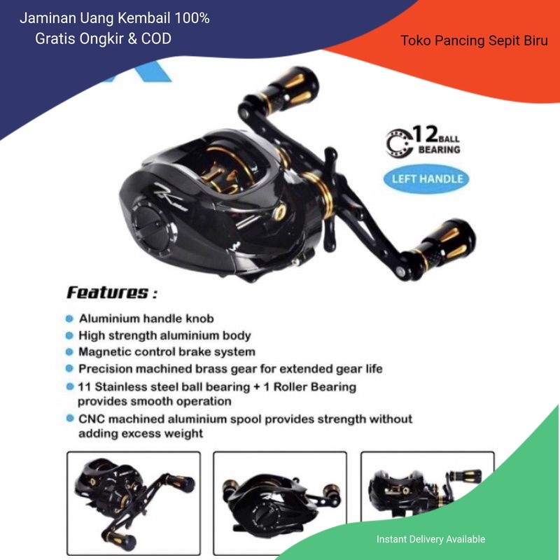 Reel BC Team Kamikaze X TREME CAST | Gear Ratio 7.0:1 | Bearing 12 REEL PANCING | GULUNGAN PANCING |