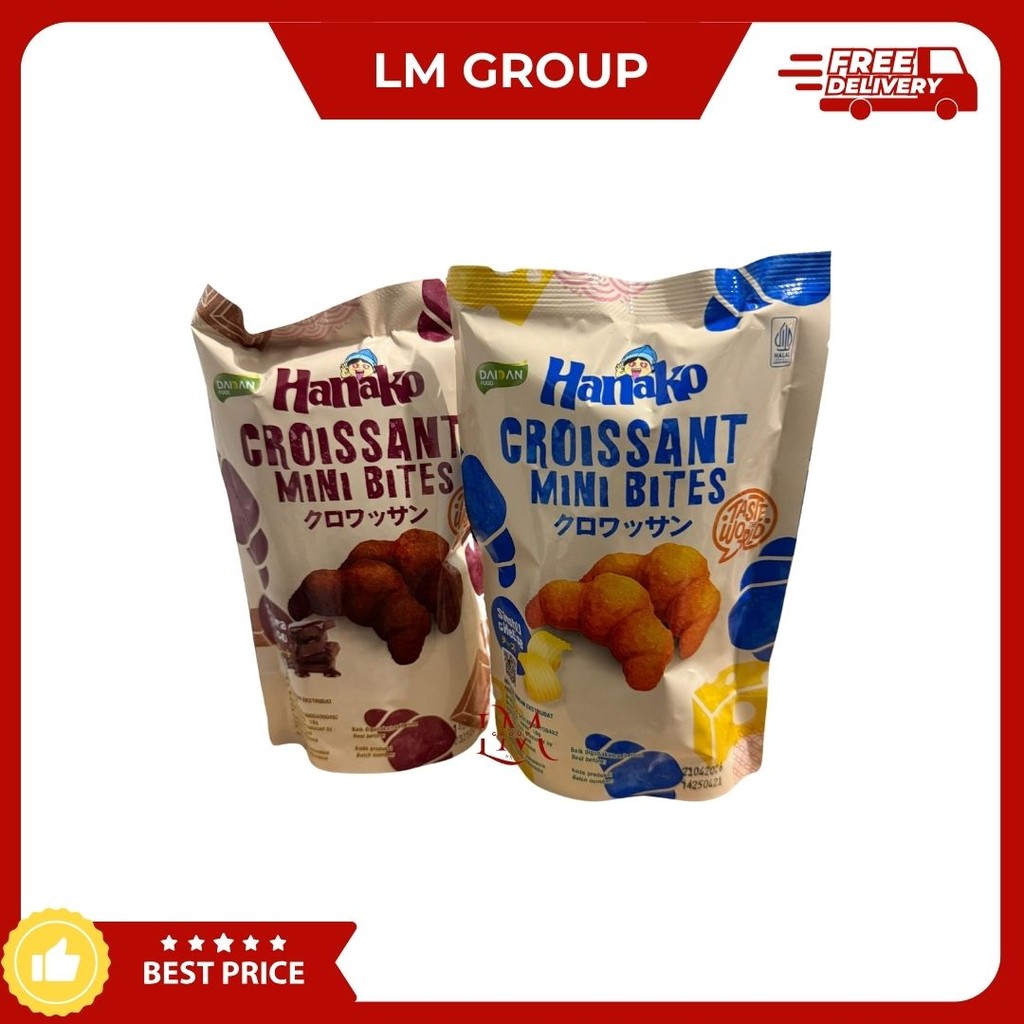 

Hanako Croissant Mini Bites Cemilan Rasa Cokelat/Keju 18gr