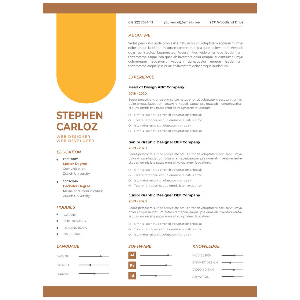 template cv profesional (format word, illustrator, pdf)