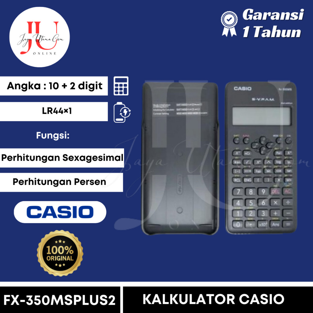 

KALKULATOR SCIENTIFIC CASIO FX 350MS 2 ORI / FX 82ES Plus Scientific Casio Kalkulator Casio Scientific