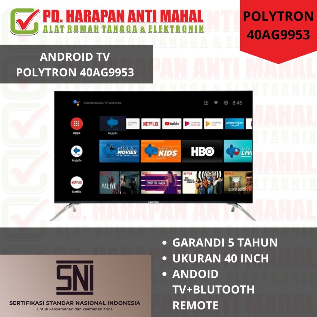 LED POLYTRON 40AG9953/ TV ANDROID POLYTRON 40AG9953/ TV ANDOID 4O INCH POLYTRON 40AG9953/ ANDROID TV
