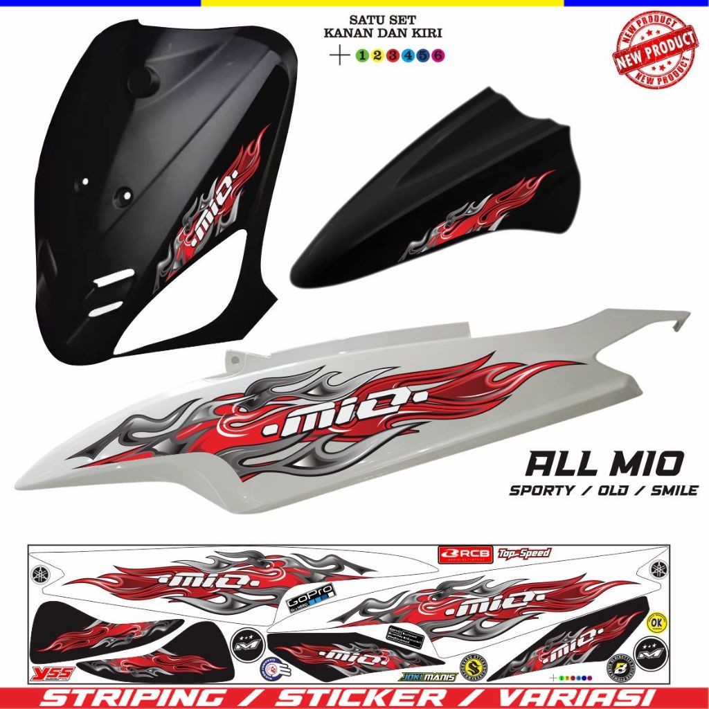 MIO STICKER SEPEDA MOTOR YSS/STRIPING MOTOR /STICKER MIO SPORTY / VARIASI MIO SMILE/V1 SIMPLE