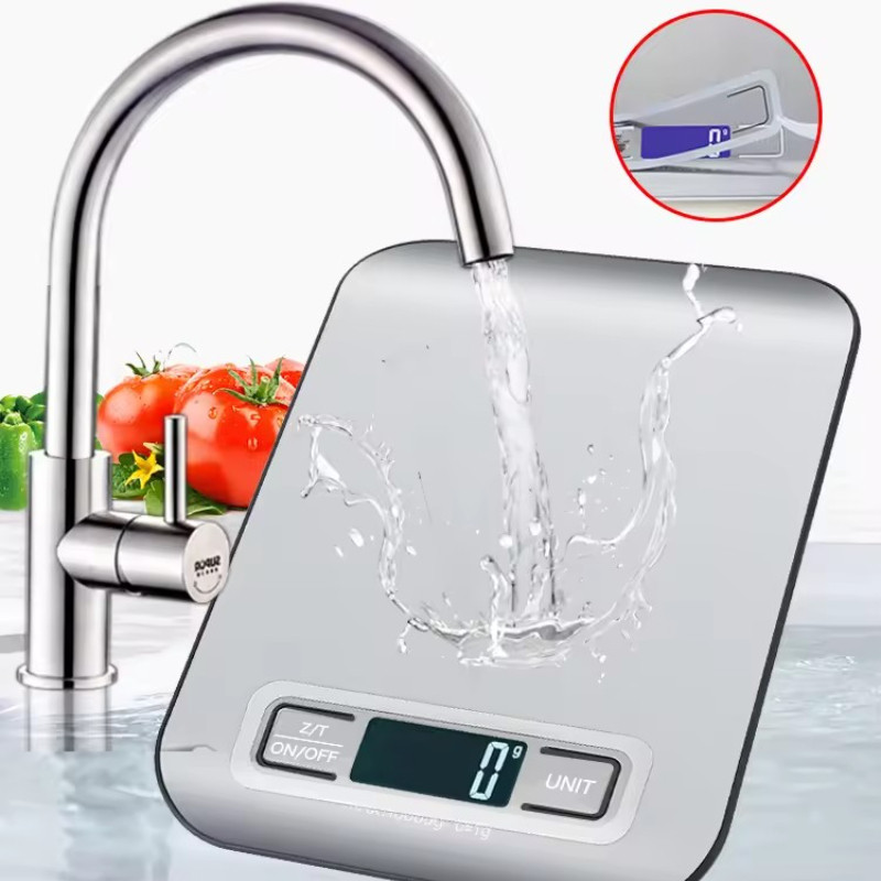 

Digital Kitchen Scale LED Display 5kg/1g Stainless Steel Panel Electronic Scales Home Jewelry Food Snacks Weighing Baking Tools