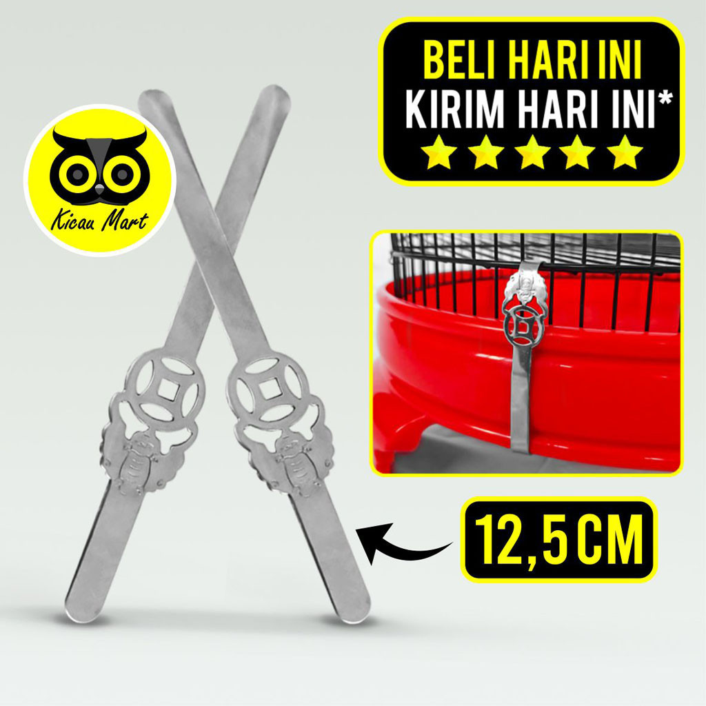 KICAU MART KLEM JEPIT TEBOK BESI STAINLESS UKIR LEBAH PLAT JEPITAN PENJEPIT SANGKAR KANDANG BURUNG L