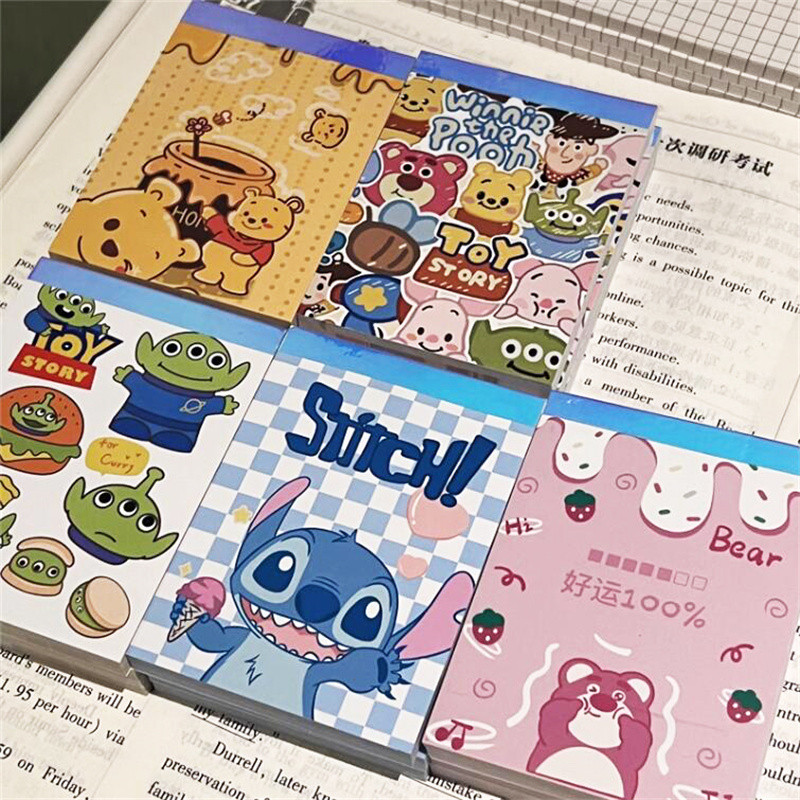 

10pcs/lot Disney Stitch Bear Memo Pad Sticky Notes Stationery Card Notepad Planner Sticker Post School Supplies