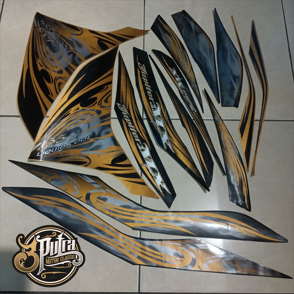 stiker striping yamaha jupiter mx new 135 2011 gold lis body standar berkualitas original