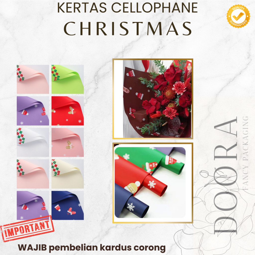 

[Doora] Kertas Cellophane Buket Bunga Christmas