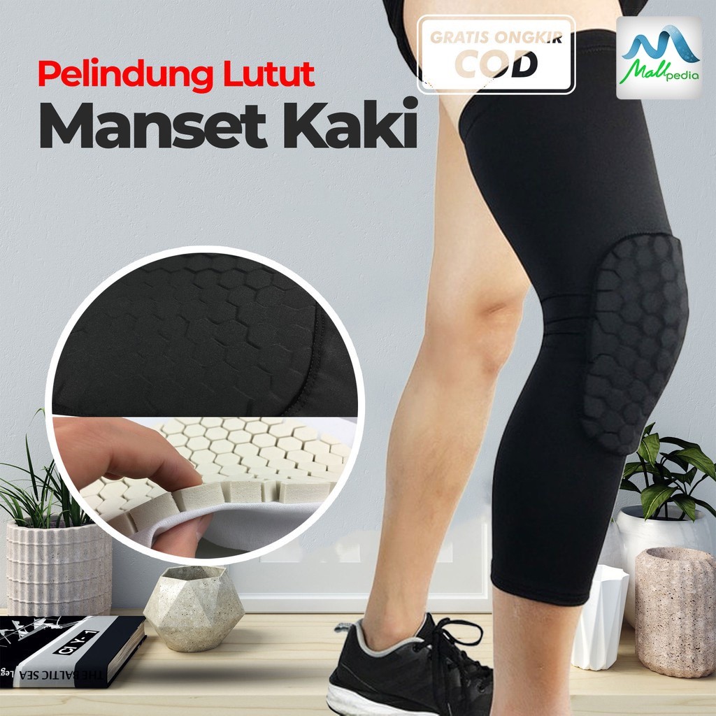 SMJ-Pelindung Lutut Kaki Manset Olahraga Stocking Pria Wanita Leging Sport Basket Sepakbola Futsal  