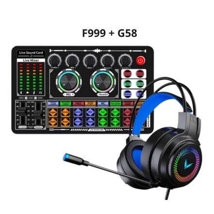 NOIR Soundcard Live F999 + G58 Headphone kartu Set lengkap