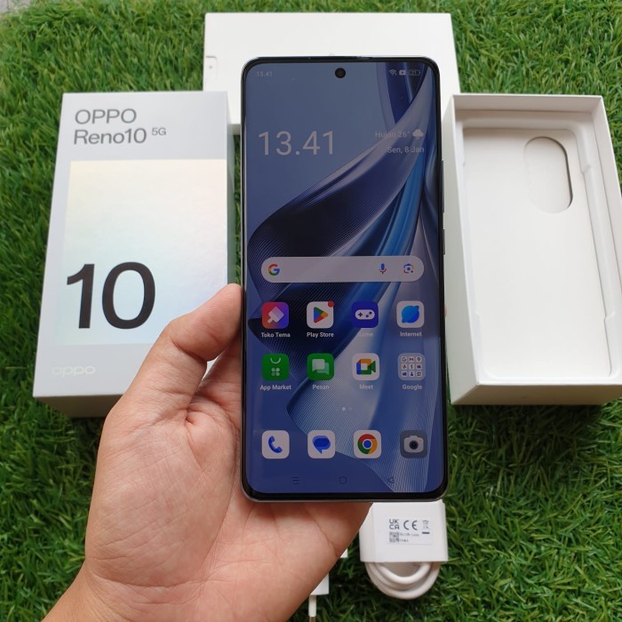 Handphone oppo reno 10 5g 8/256gb second seken bekas murah - HP AJA