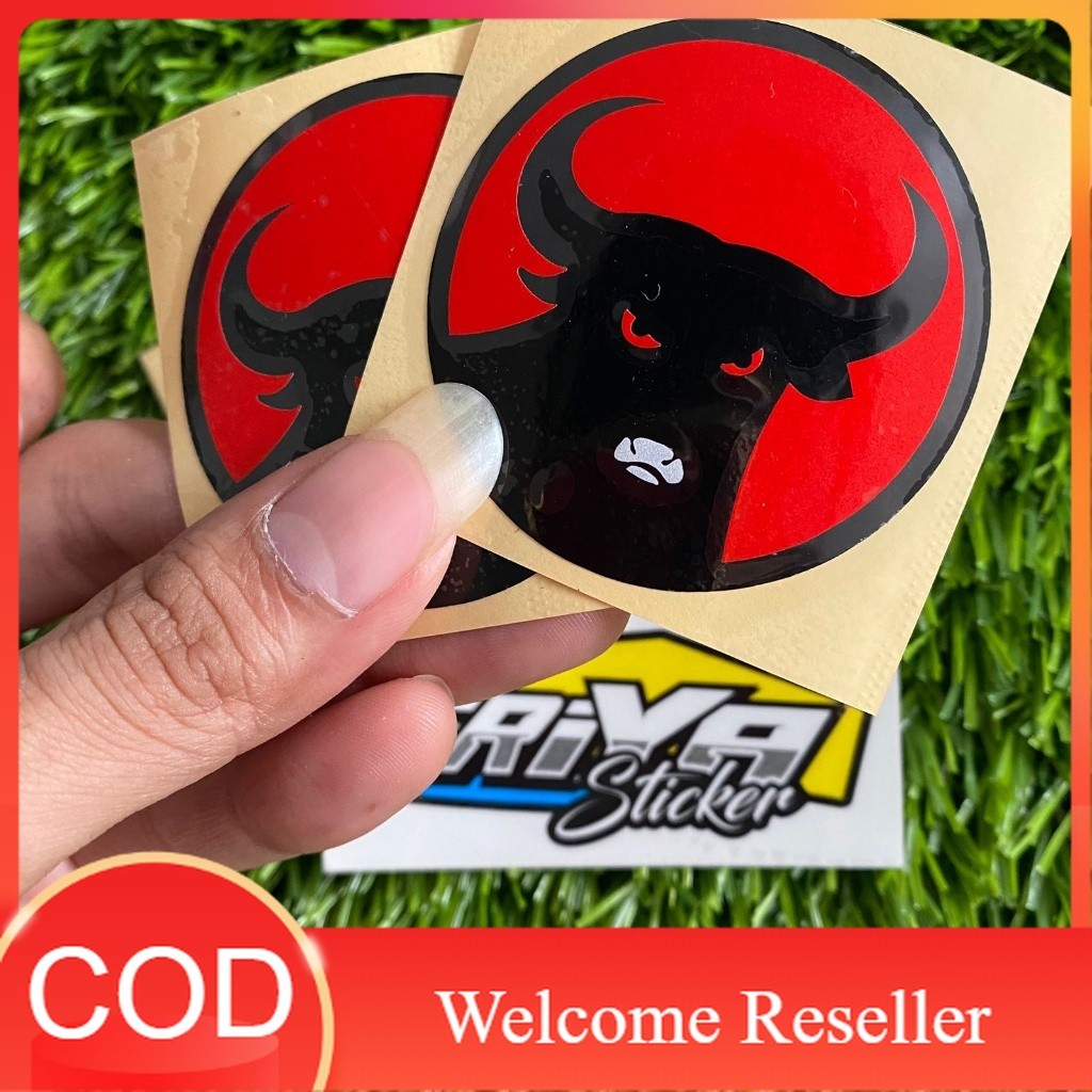 stiker banteng pdip sticker banteng pdip cutting motor mobil 2 warna JDM