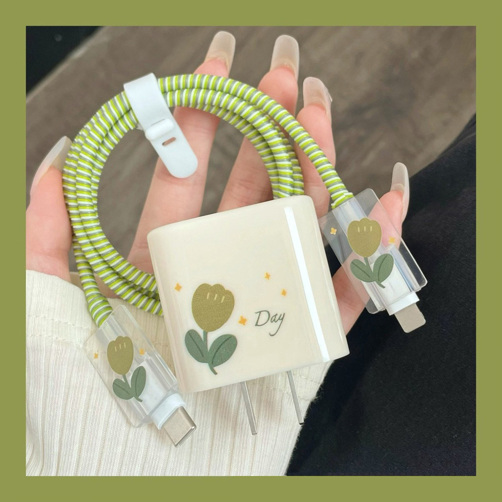

Cute Cable protector charger type c for iPhone 16 15 14 13 12 Pro Max 18W 20W Type C Data Cable Management Cord Winder Kit