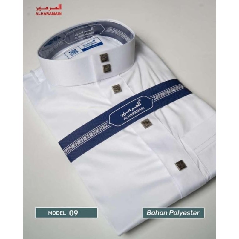 GAMIS JUBAH AL HARAMAIN PREMIUM NON  MANSET KANCING KOTAK (09)  dan MANSET PUTIH