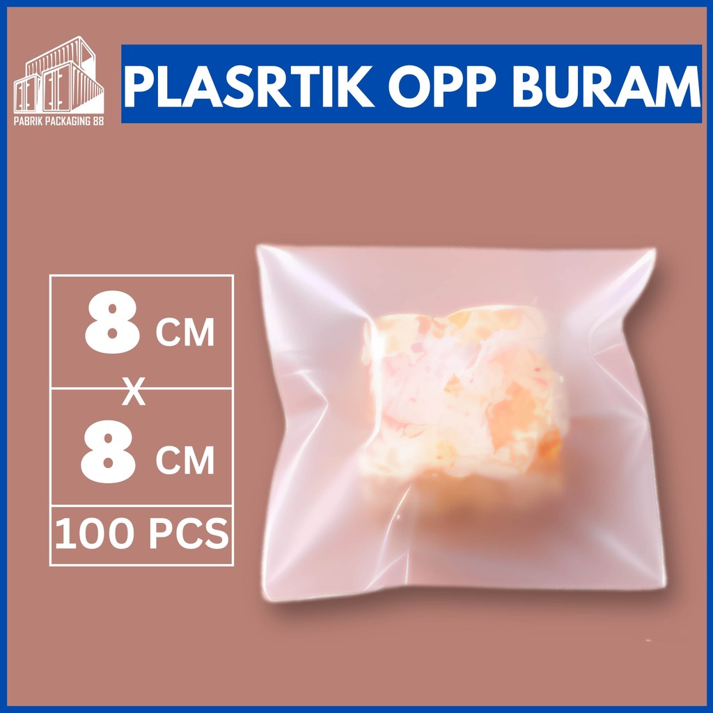 

Plastik OPP Lem Doff 8x8 - 100 PCS Kantong Kemasan Kue Roti Cookies 8 X 8 Frosted Buram Matte Seal