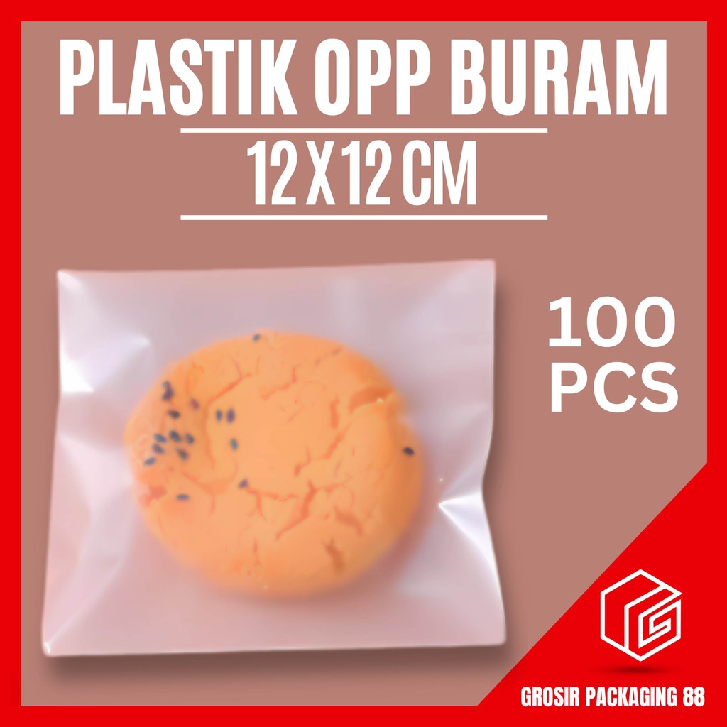 

Plastik OPP Lem Doff 12x12 - 100 PCS Kantong Kemasan Kue Roti Cookies 12 X 12 Frosted Buram Matte Seal