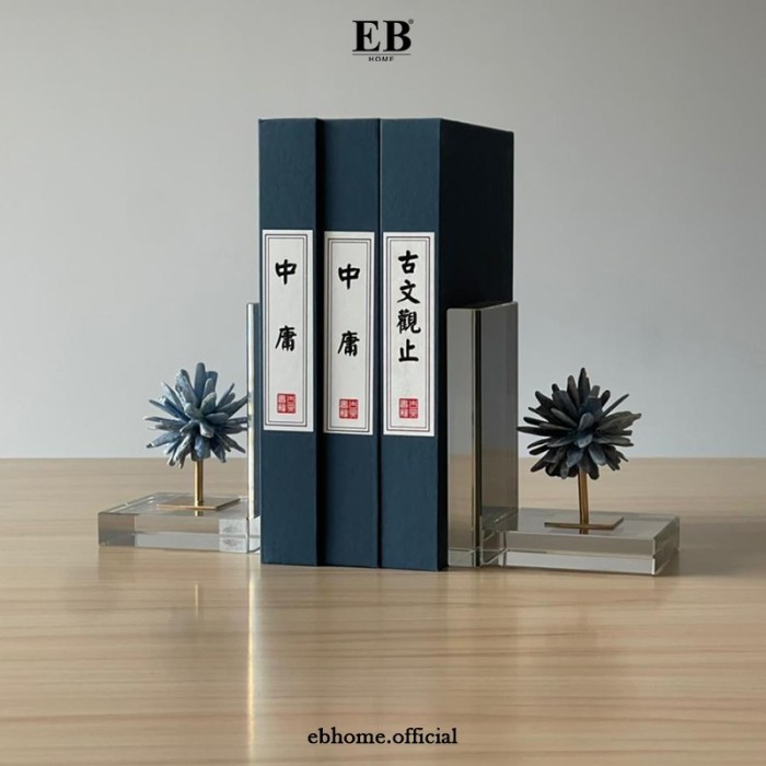 

Blue Celestite Cluster Bookend Penyangga Buku Mewah Home Decorations