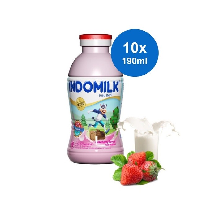 

Indomilk Susu Strawberry Botol 190 mL x 10