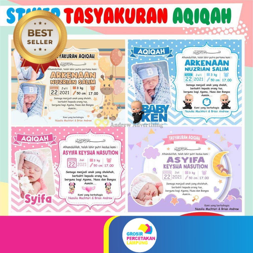 

Promo!!! STIKER LABEL AQIQAH / Tasyakuran Kelahiran