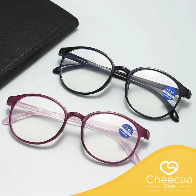 CC (KM92) Kacamata Baca Plus +100, +150, + 200, +250, +300, +350, +400 Untuk Pria Wanita Fleksible L
