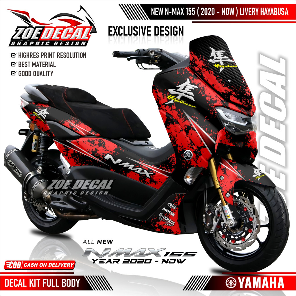 Terbaru Decal STICKER  FULL BODY New NMAX 155 / N MAX New 2020 Motif / Livery Hayabusa