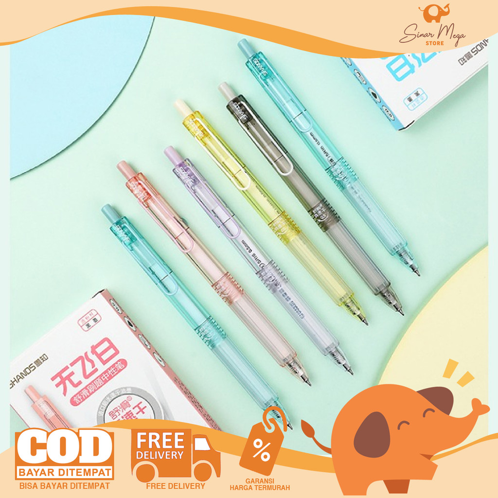 

Shands Double Bead Quick Dry Retractable Gel Pen 0.5mm - Pulpen Pena Jel Tinta Hitam SATUAN Murah