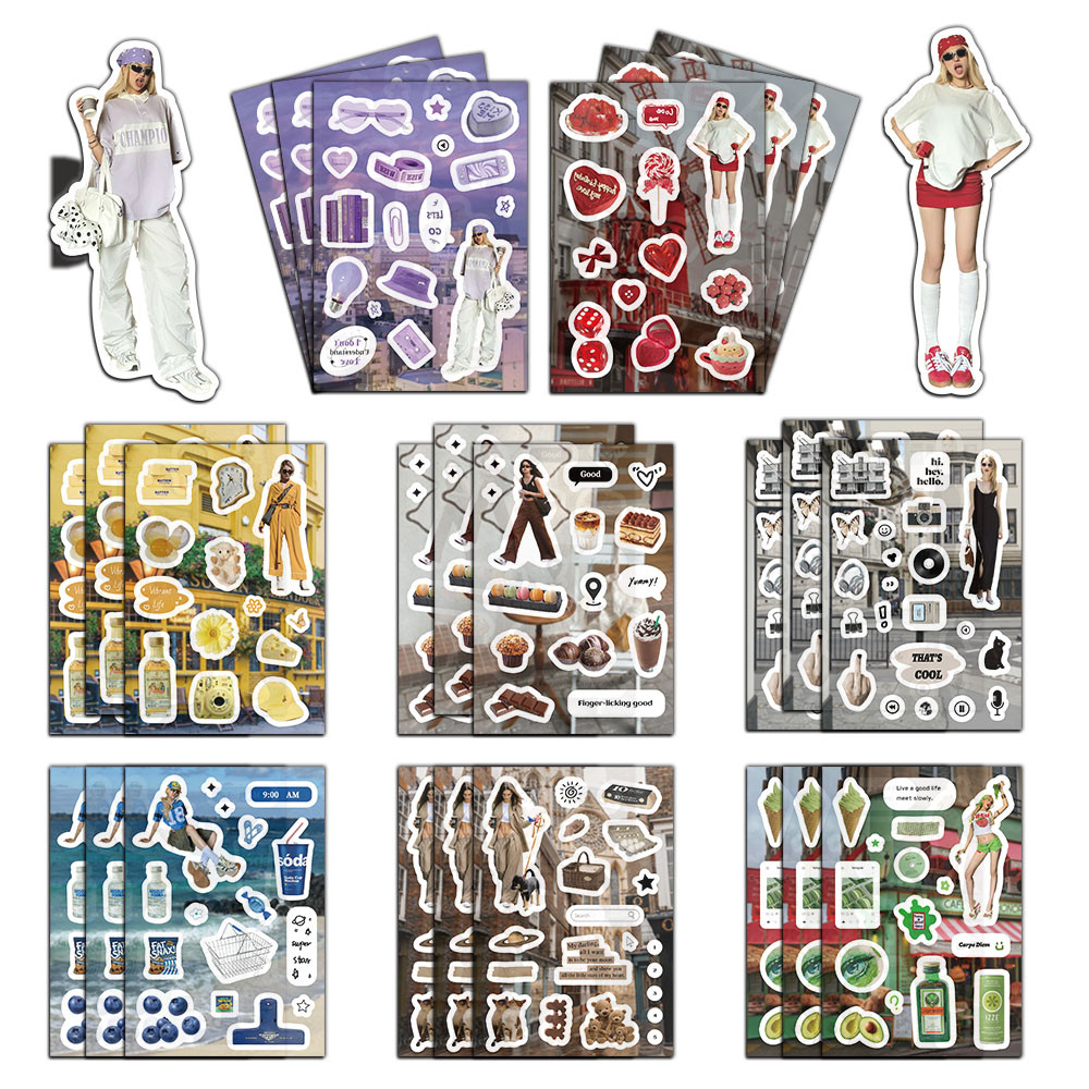 

8 cute and Creative Holiday Sweetheart Stickers DIY desktop Stationery Cup Decor Stickers