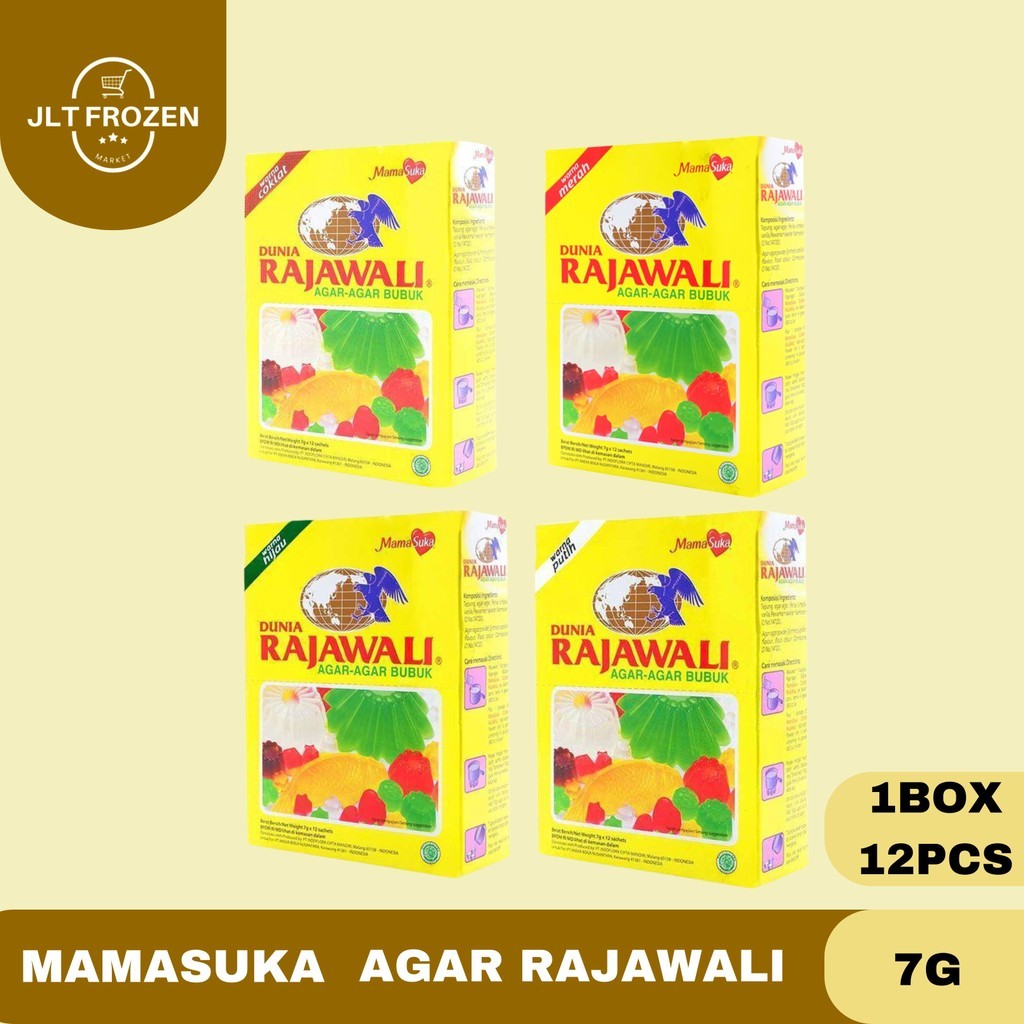 

Mamasuka Dunia Rajawali Agar-Agar Bubuk / Agar-Agar Powder Warna Coklat / Merah / Hijau / Putih Kemasan 7G 1BOX / 12 PCS