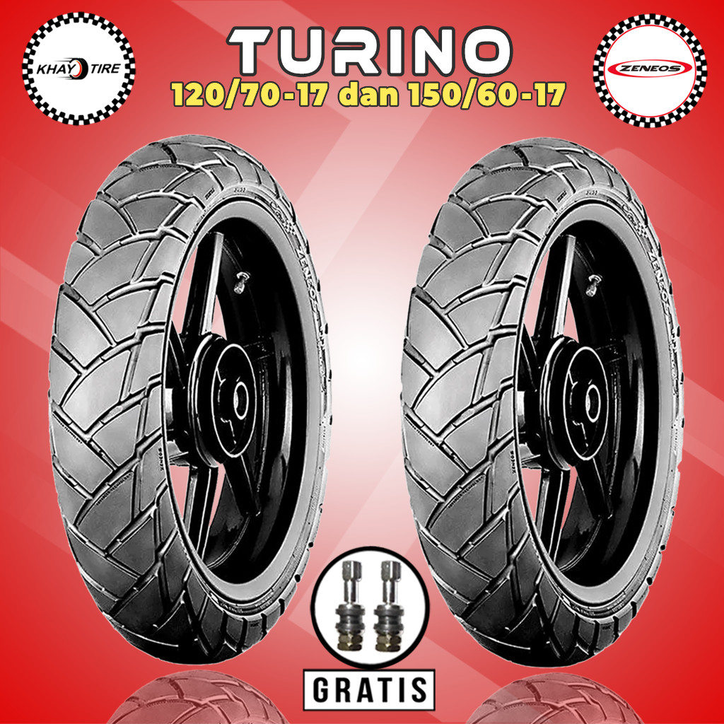 Paket Ban Motor Adventure Touring Zeneos Turino 120/70 + 150/60 Ring 17 Tubeless