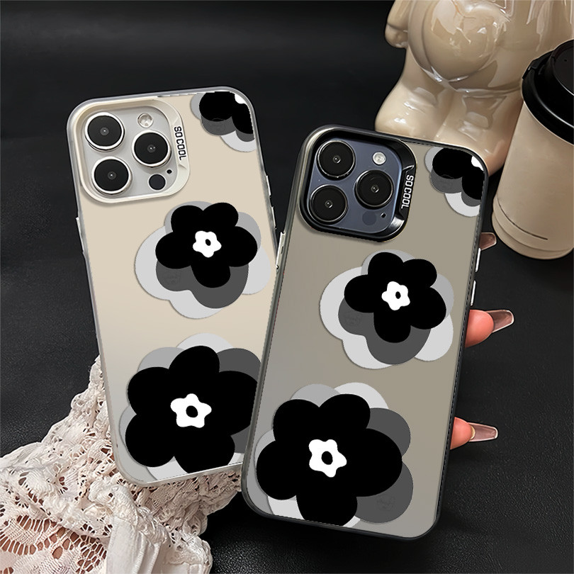 Ilustrasi Bunga Hitam Premium Matte Hard Case Hp OPPO A60 A16 A58 A18 A54 A15 A57 A15 A92020 A31 A12