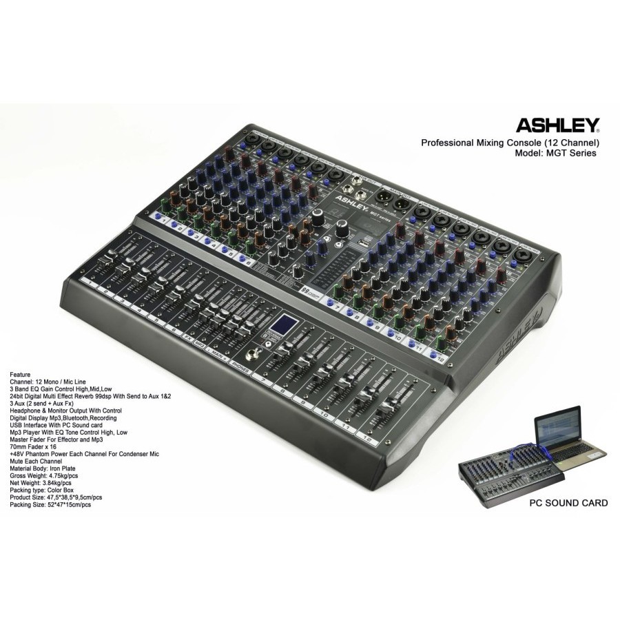 MIXER ASHLEY MACRO12 / MACRO 12 256dsp 12 CHANNEL ASHLEY