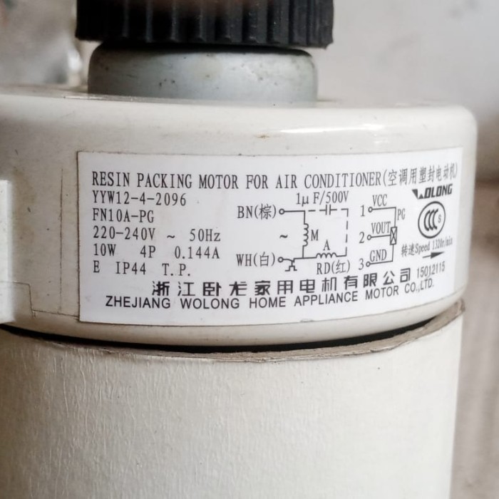 D90 Motor Fan Indoor AC Split YYW12-4-2096 FN10A-PG 220-240V 50Hz 10W 4P 0.144A E   IP44 T.P. Bekas 
