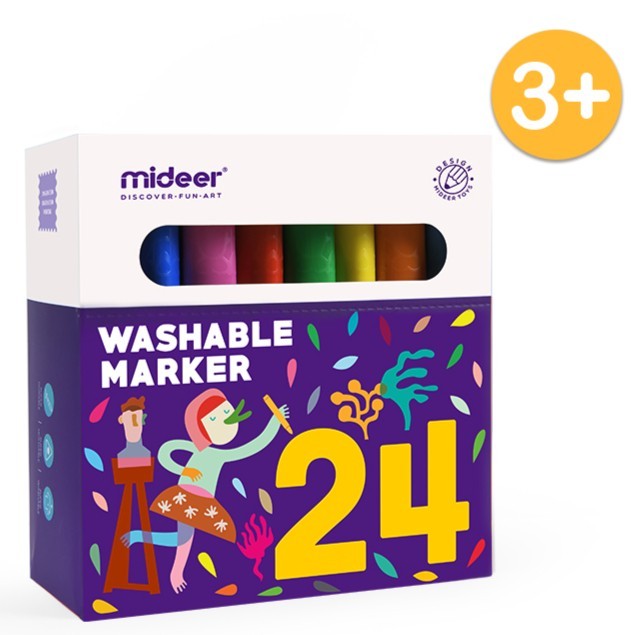 

[New Arrival] Mideer Washable Marker (isi 24) - Purple