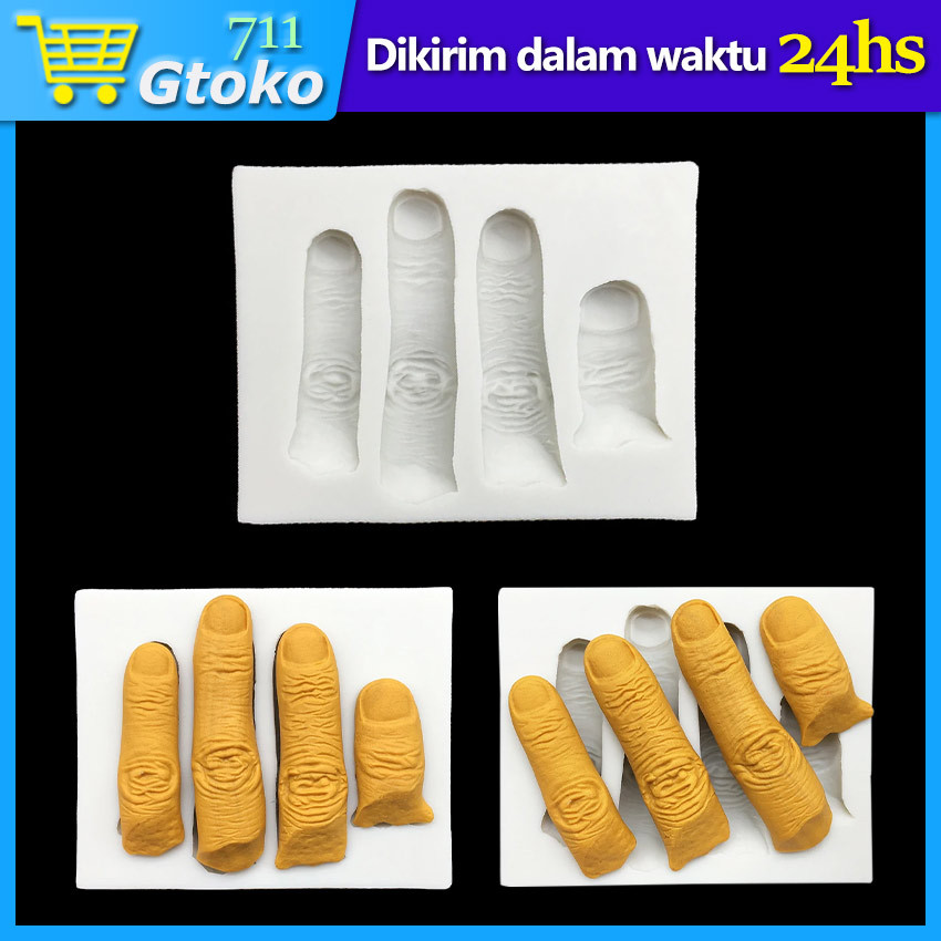 Fake Finger Mold Halloween Mainan Prank Toys Cetakan Silikon Jari Fondant Coklat Clay LiLin