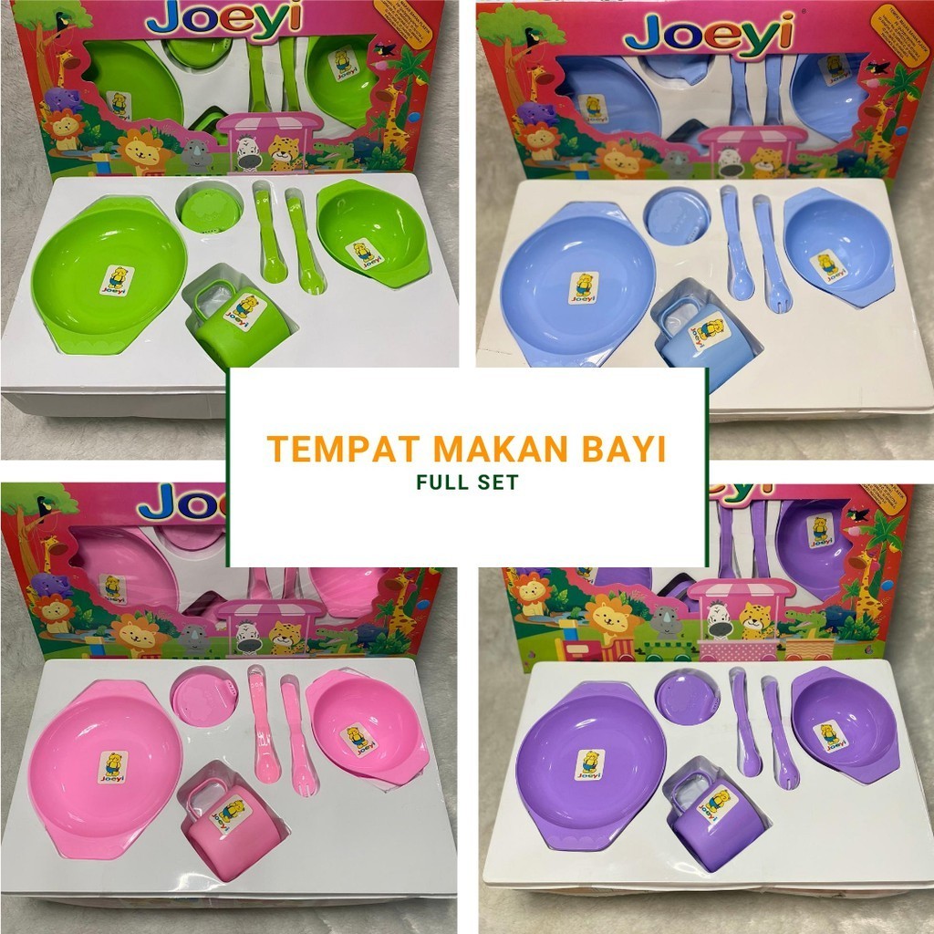 1 Set Tempat Makan Minum Peralatan Perlengkapan Bayi Newborn Anak Balita SD Ukuran Sedang JOEYI Piri
