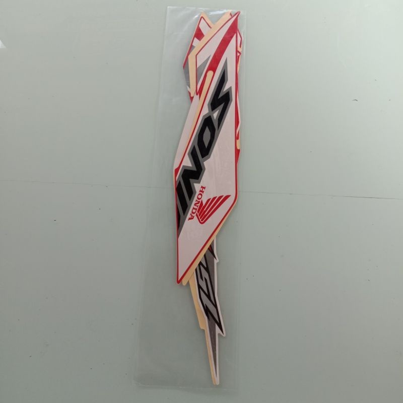 striping sticker Honda Sonic 2018 putih merah sonic