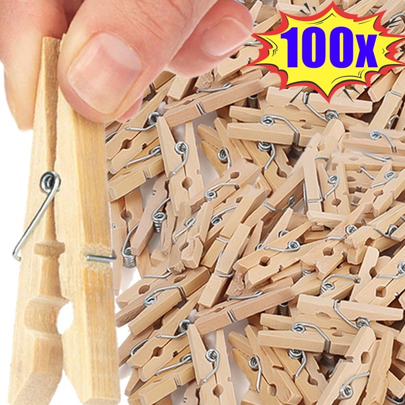 

100/50 Pcs Photo Note Wooden Clip Diary Message Memo Clothes Storage Clamp Home Decoration DIY Accessories Multi-function Clip