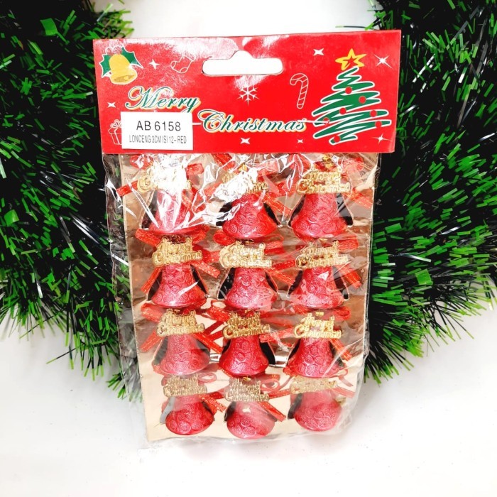 

Lonceng Natal Merah isi 12 Hiasan Parcel Pita Hampers Nat Christmas - AB6158 MERAH 12