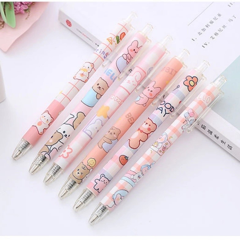 

One. Peach quick-drying gel pen, cute peach office signature pen, press student pen wholesale. Color random