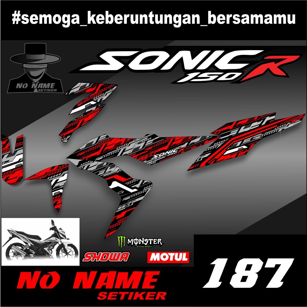 Striping Tema Mandalika Racing Buat Motor Sonic 150 R Full Body Striping Sonic 150 R Mandalika
