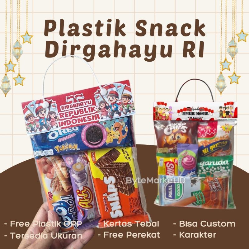 

Tas Goodie Bag Label Plastik Snack Bingkisan 17 Agustus Tema HUT RI Hari kemerdekaan