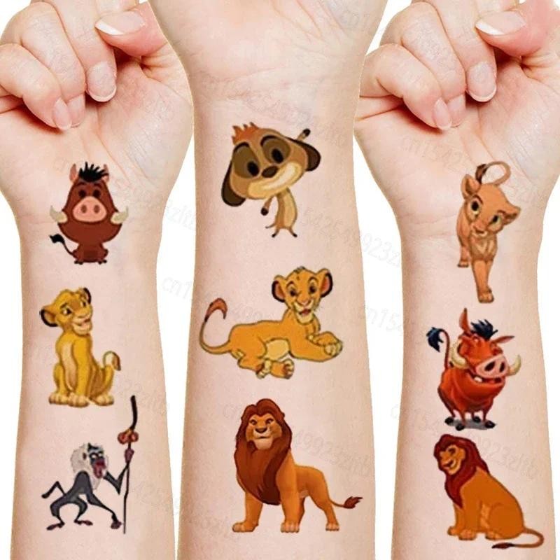 

Disney The Lion King Tattoo Stickers Cartoon Animal Child Temporary Fake Tattoos Paste on Arm Leg on Children Kids Toys Sticker