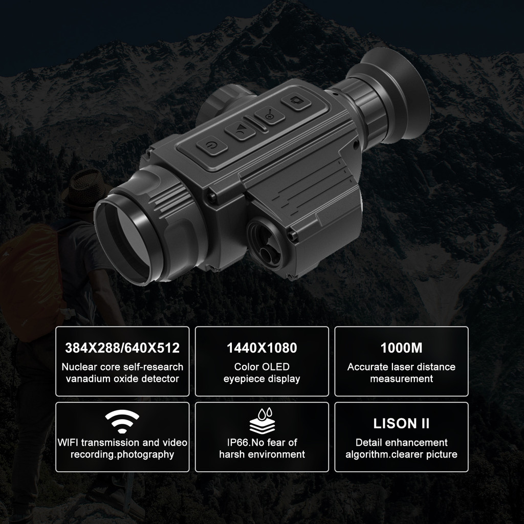HD Hunting Thermal Imager Laser Range Monocular Thermal Scope 640*512 for Hunting Night Vision Monoc