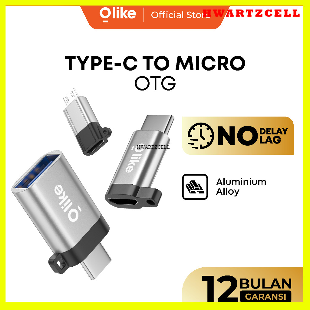 [HWARTZ] [NEW PRODUCT] OLIKE Adapter OTG Tipe-C & Micro USB | OTG01 OTG02 OTG03 | Hitam Silver - Typ