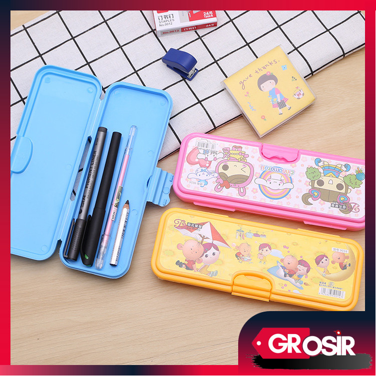 Grosir - S5981 Kotak Pensil Karakter Random / Tempat Pensil Anak Motif Random / Kotak Pensil Lucu  /