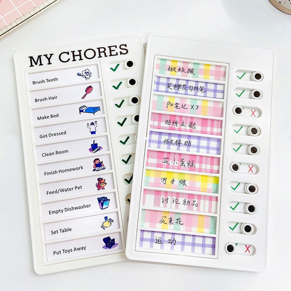 

Office Accessories Stationary Chore Chart Memo Plastic Board Children's Self-discipline Punch Card Student Message Checklist