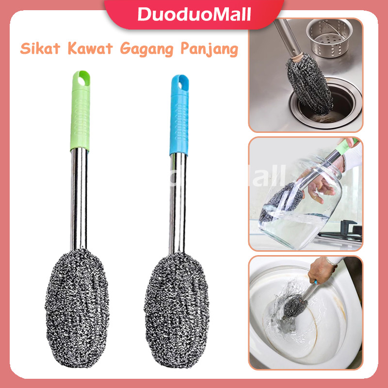 Sikat Kawat Gagang Panjang / Sikat Toilet Kawat / Sikat Panci Baja Tahan Karat Pegangan Panjang