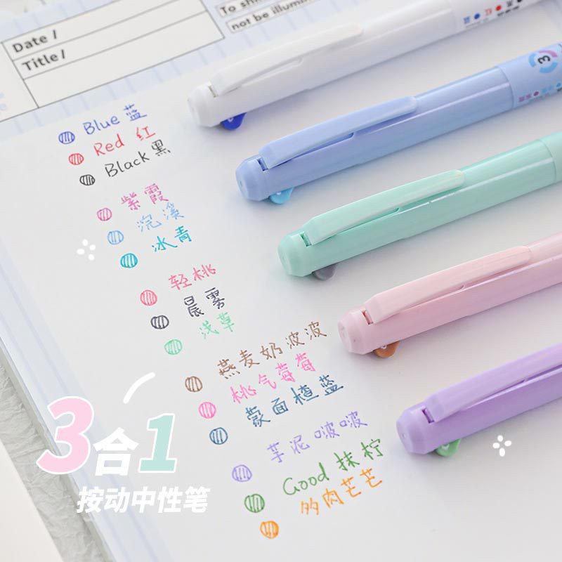 

GANGSASHOP ST41 Bulpen Pen Pena 3 in 1 0.5 mm Warna Pastel Makaron