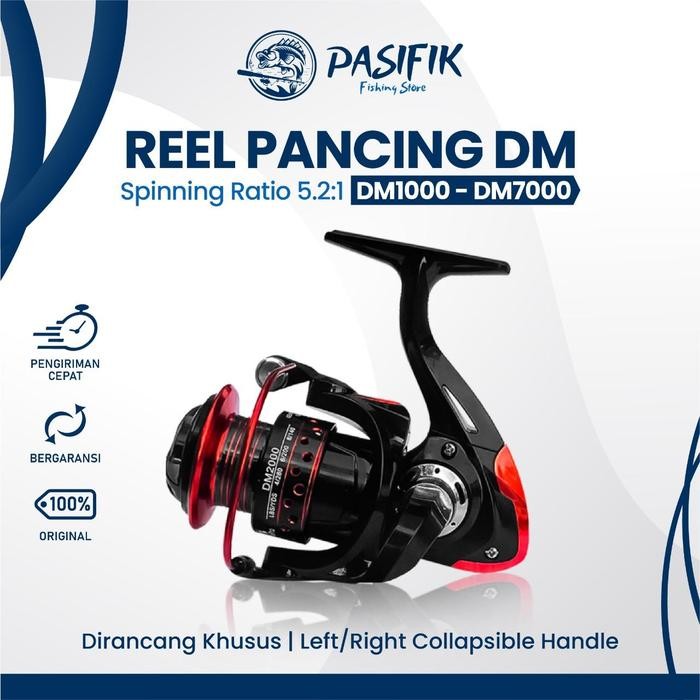 Pusat Alat Pancing - Reel Pancing Series DM1000 - 7000 Fishing Reel Model Spinning 5.2:1 Gear Ratio 