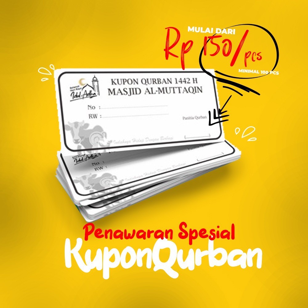 Cetak Voucher Kurban / Kupon Qurban Custom