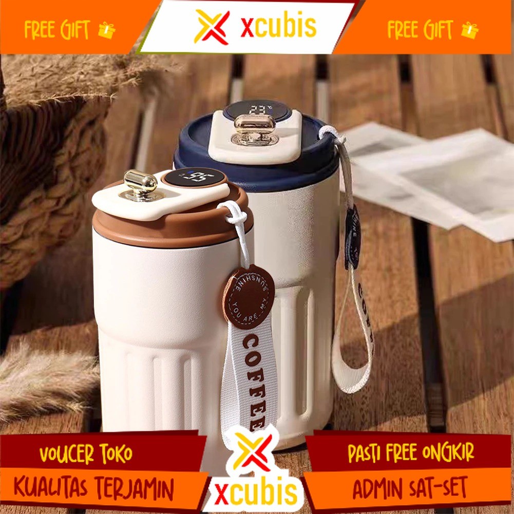 Tumbler Termos Coffe Stainless Steel/ Tumbler Gelas Estetik Tumbler Minum Gelas Kaca Tutup Mug Lucu 